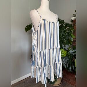 #7)   Kiwi + Punch multi color Striped & string tie both side size M